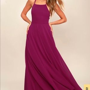 Lulus Strappy Magenta Formal Maxi Dress